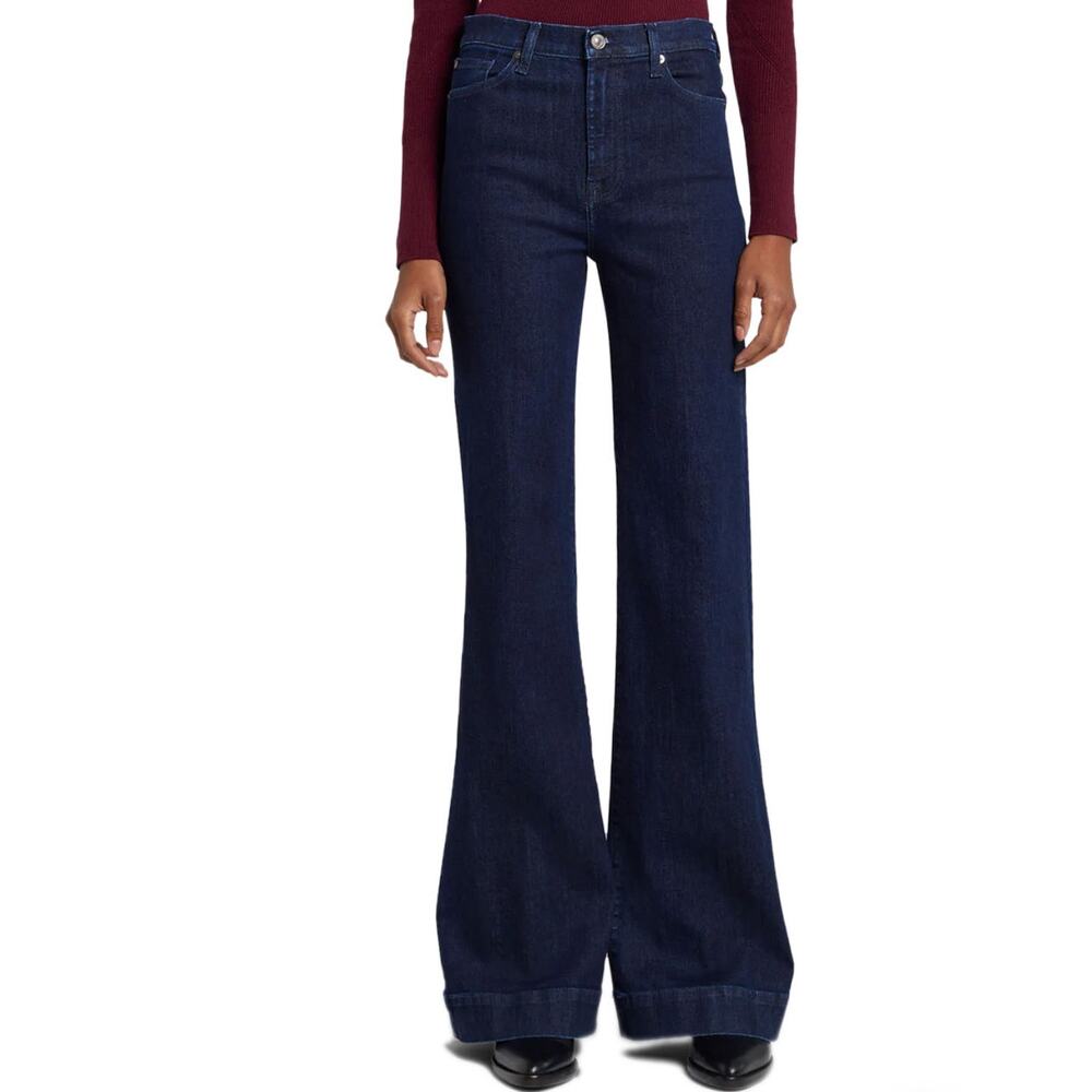 7 for All Mankind Denim Trouser - Size 32 (NWT) Flare/Wide Leg - Dark Indigo
